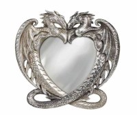 Gotico - Specchio cuore di Draghi  - Dragon's Heart Mirror - Resina - Dipinto a Mano